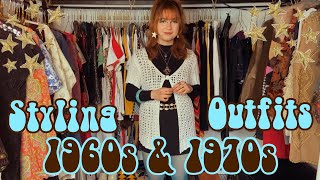 How to style 60s amp 70s Outfits I styling vintage looks I dressing vintage [upl. by Nede]