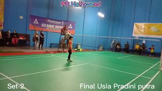 PBHollywood Tournament Badminton invitation Final Tunggal Usia Pradini Putra [upl. by Katt]