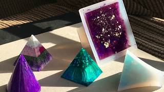 Resin Pyramid Demo using Alcohol Inks First time ever using Silicone Molds [upl. by Irot]