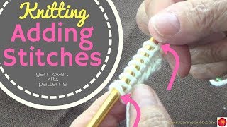 Add Stitches To Knitting  kfb knit front and back  yarn over  How to add stitches to knitting [upl. by Konyn]