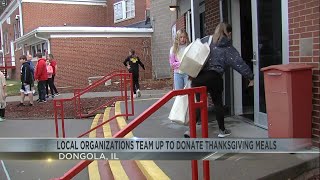 Dongola School receives Thanksgiving meal donation for families [upl. by Ynnahc]