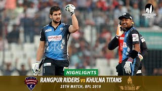 Khulna Titans vs Rangpur Riders Highlights  25th Match  Edition 6  BPL 2019 [upl. by Nosneh]