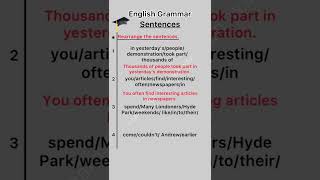 Ex19  English Grammar  Sentence Rearrangement  Exam Preparation Series  Grade 610 amp IELTS [upl. by Timmons435]