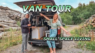 HOME MADE TINY VAN TOUR  FIAT DOBLO MICROCAMPER [upl. by Tsew]