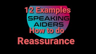 OET SPEAKING HOW TO DO REASSURANCE WITH 12 EXAMPLES [upl. by Anirac197]