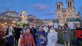 Procession avec la Vierge Pèlerine de la France Prie 30012024  Paris [upl. by Avot104]