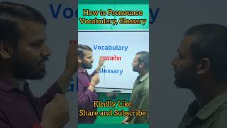 How to Pronounce Vocabulary Glossary vocabulary english pronunciation language languageskills [upl. by Yellac]