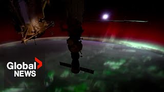 Stunning aurora borealis timelapse from space [upl. by Wendall]