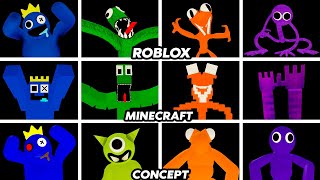 ROBLOX Rainbow Friends Chapter 2 ALL JUMPSCARES vs Minecraft vs Rainbow Friends Concept [upl. by Gracie686]