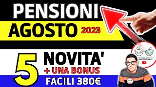 PENSIONI AGOSTO 2023 ➡ 4 NOVITÀ IN ARRIVO nel CEDOLINO  una Bonus INPS RIMBORSI CARTA SPESA 382€ [upl. by Adnilrev]