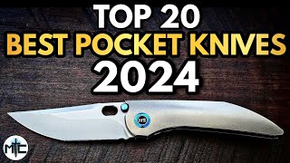 THE TOP 20 BEST POCKET KNIVES OF 2024  Mid Year [upl. by Nodnarbal]