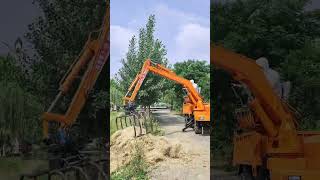 Rotating wood grabber Truckmounted excavator Fourwheel drive agricultural vehicle Tipping dump [upl. by Fisuoy223]