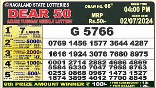 Dear 50 Azure Tuesday Weekly Lottery Live 4pm  02072024  nagaland state dear lottery live [upl. by Llenrag]