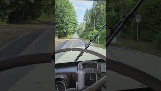 Cummins NTC 335 T590 turbo kenworth log truck loud Jake brake down hill [upl. by Arabella]