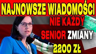 ZUS WYDAŁ WAŻNY KOMUNIKAT NIE KAŻDY SENIOR DOSTANIE 2200 ZŁ WE WRZEŚNIU KOGO TO WYKLUCZENIE [upl. by Bravin816]