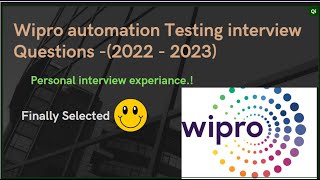 Latest wipro automation testing interview questions for experienced candidates [upl. by Naedan]