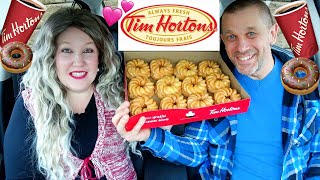 12 TIM HORTONS HONEY CRULLER DONUTS 饮食秀 吃播 EATING SHOW MUKBANG CHIT CHAT WATCH UNTIL THE END [upl. by Aerdnaed]