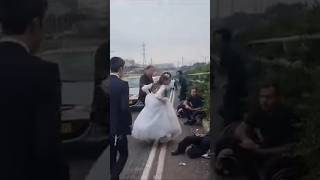 Jewish Bride and Groom take shelter during their wedding from rockets The wedding went on israel [upl. by Tham]