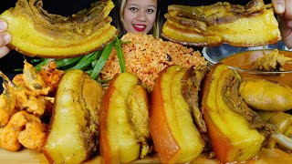 Huge Braised Fatty Pork Mukbang  Massive Pork with Spicy Fried Rice and Pakoda Pork Mukbang ASMR🔥 [upl. by Tterb]