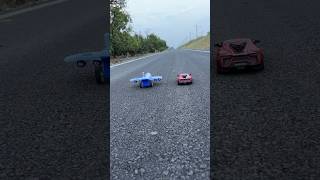 RC airplane vs RC HyperSport Car Toy Racing🏁🏁 shorts rctoycar rctoys rccar rcracing [upl. by Kcered]