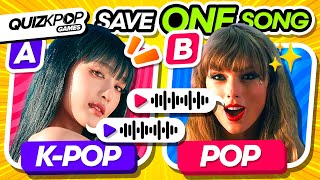 SAVE ONE DROP ONE KPOP vs POP 😜  QUIZ KPOP GAMES 2023  KPOP QUIZ TRIVIA [upl. by Wagshul]