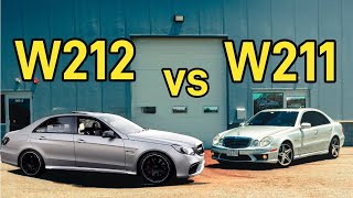 W212 E63 AMG or W211 E63 AMG comparison and review POV drive [upl. by Nyrak]