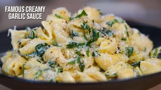 15 minute creamy garlic pasta sauce [upl. by Eellac]