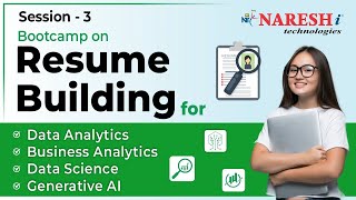 Resume Building Bootcamp for Data Analytics BA Data Science amp GEN AI Roles  Session3 [upl. by Enom]