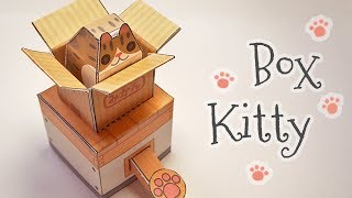 Cat in a box automata papercraft step by step tutorial [upl. by Anicart]