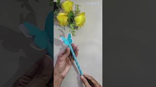 PEN DECORATION  BUTTERFLY PEN  EASY PAPER CRAFT  A4 ART n CRAFT [upl. by Bhatt]