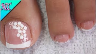 DISEÑO DE UÑAS PARA BODA PRINCIPIANTES Y SENCILLA  FLOWERS NAIL ART  NLC [upl. by Tada204]