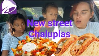 New Taco Bell’s Cheesy Street Chalupas amp jalapeño ranch nacho friesTaste review Taco Bell mukbang [upl. by Shayna]