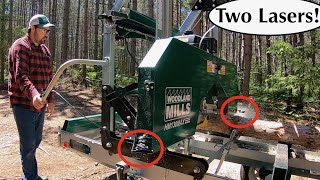 You Havent Seen This on a Sawmill Before  Two Lasers Attached to 12v Battery [upl. by Alegna]