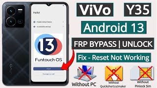 Vivo Y35 Android 13 Frp Bypass  Reset Method Working Solution  Without PCWithout Pinlock Sim 2023 [upl. by Rebmyk]