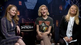 CHILLING ADVENTURES OF SABRINA interviews  Shipka Davis Otto Ross Lynch Perdomo Gomez [upl. by Enihsnus]