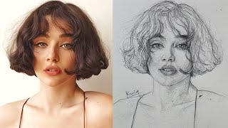 Unveil Your Artistic Skills Portrait Drawing with the Loomis Method  One pencil drawing [upl. by Shreeves]