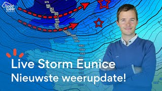 LIVE Live Storm Eunice met updates voor de Benelux [upl. by Ayila]