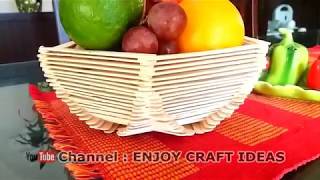 DIYHow to make a Basket with Ice Cream sticks step by stepice Cream sticks BasketPopsicles [upl. by Jeffy]