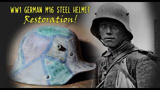 Restoring an Original German World War 1 M1916 Steel Helmet Back to its Former Glory GREAT Result [upl. by Gnauq480]