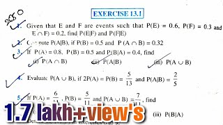 12th NCERT MATHEMATICS PROBABILITY  EXERCISE 131 SOLUTION  GENIUS LEARNING HINDI [upl. by Euqcaj]