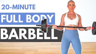 20 Minute Full Body BARBELL WORKOUT At Home  Strength amp Conditioning [upl. by Rebak319]