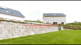 Wie baue ich eine Gartenmauer richtig auf Aufbau des Stützwandsystems Allan Block [upl. by Kacy729]