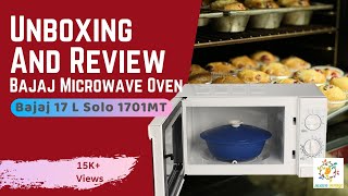 Microwave Oven Unboxing and Review  Bajaj 17 L Solo Microwave Oven 1701 MT White techprobeast [upl. by Ratep]