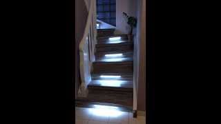 Rénovation escalier bois avec eclairage leds Maytop [upl. by Aserehs630]