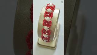 DIY Red White Bicone Crystal Bracelet beadedbracelet shorts [upl. by Hsoj]