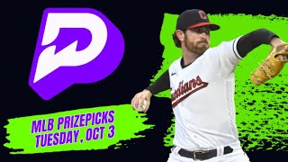 ⚾️ MLB PRIZEPICKS TODAY  TUESDAY OCTOBER 3 TOP PLAYS ⚾️ [upl. by Netsrik]