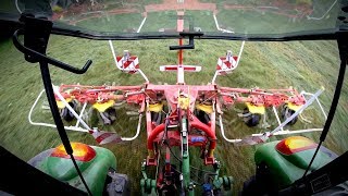 John Deere 5M  Pottinger Hit 661  Tedding 4th crop [upl. by Aierdna]