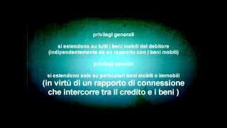 I privilegi diritto privato [upl. by Airdnaxela]