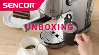 Espresso SENCOR SES 4900SS  Unboxing [upl. by Aniaj]