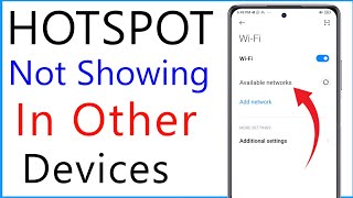 Hotspot Not Showing In Other Devices  Mobile Hotspot Not Working [upl. by Aliuqahs288]